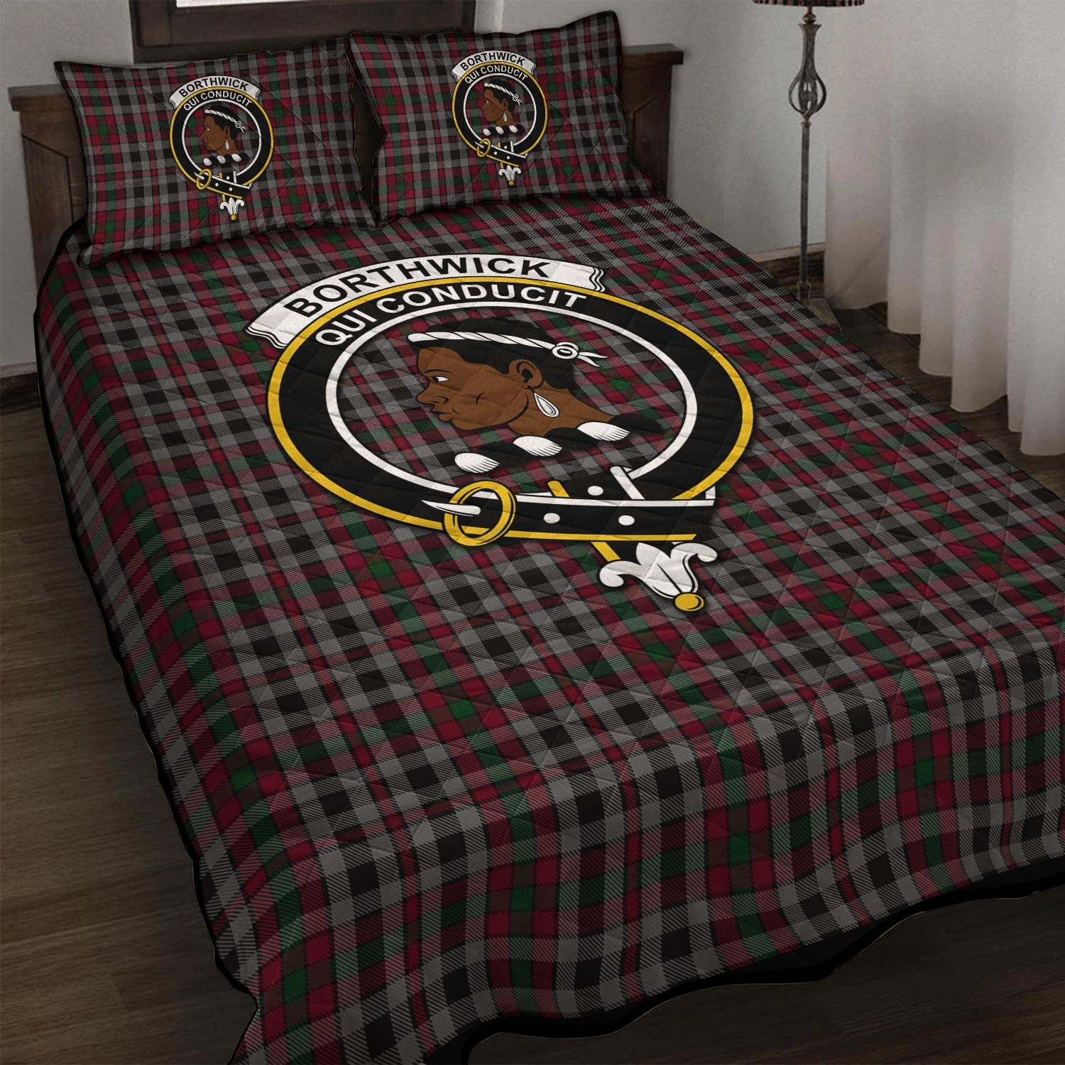 Borthwick Tartan Quilt Bed Set with Family Crest - Tartan Vibes Clothing