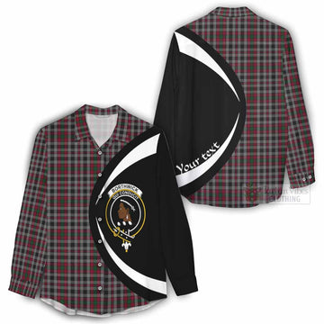 Borthwick Tartan Women's Casual Shirt with Family Crest Circle Style - Tartan Vibes Clothing
