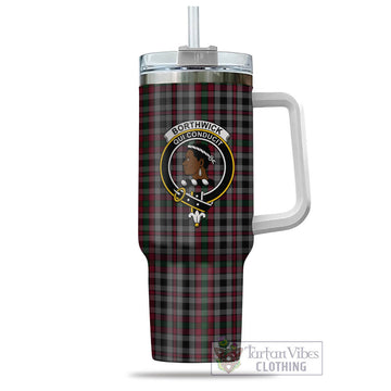 Borthwick Tartan Tumbler with Handle with Family Crest - Tartan Vibes Clothing