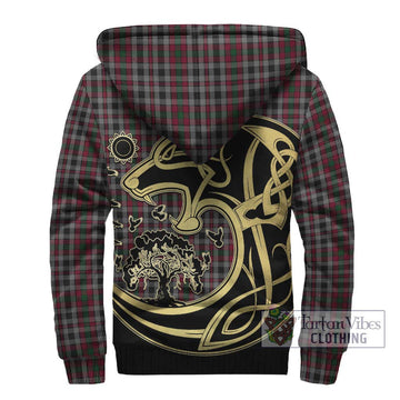 Borthwick Tartan Sherpa Hoodie with Family Crest Celtic Wolf Style - Tartan Vibes Clothing