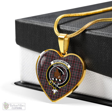 Borthwick Tartan Heart Necklace with Family Crest - Tartan Vibes Clothing