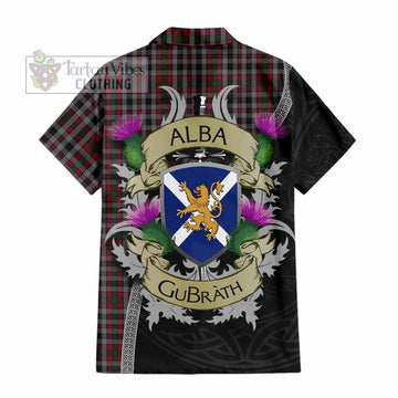 Tartan Vibes Clothing Borthwick Tartan Family Crest Short Sleeve Button Shirt Lion Rampant Royal Thistle Shield Celtic Inspired