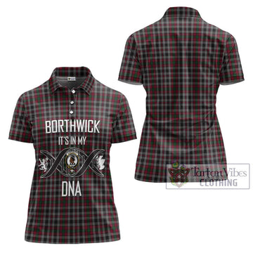 Borthwick Tartan Women's Polo Shirt with Family Crest DNA In Me Style - Tartan Vibes Clothing