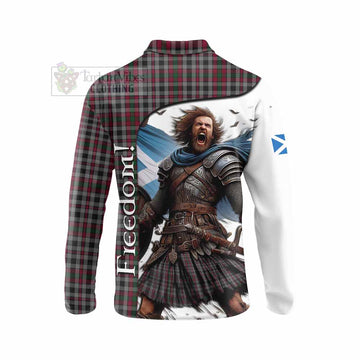 Borthwick Crest Tartan Long Sleeve Polo Shirt Inspired by the Freedom of Scottish Warrior - Tartan Vibes Clothing