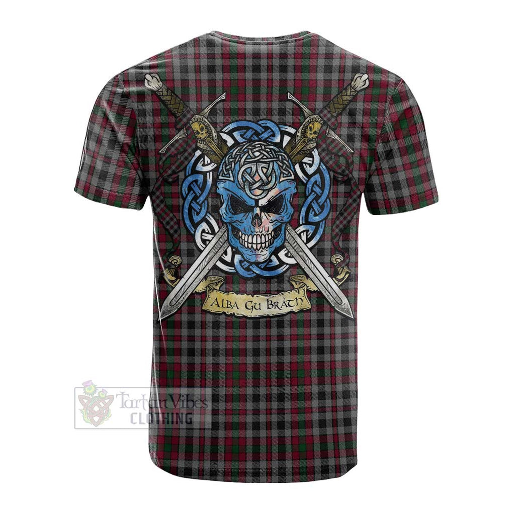 Borthwick Tartan Cotton T-shirt with Family Crest Celtic Skull Style Men's Shirt - Tartan Vibes Clothing