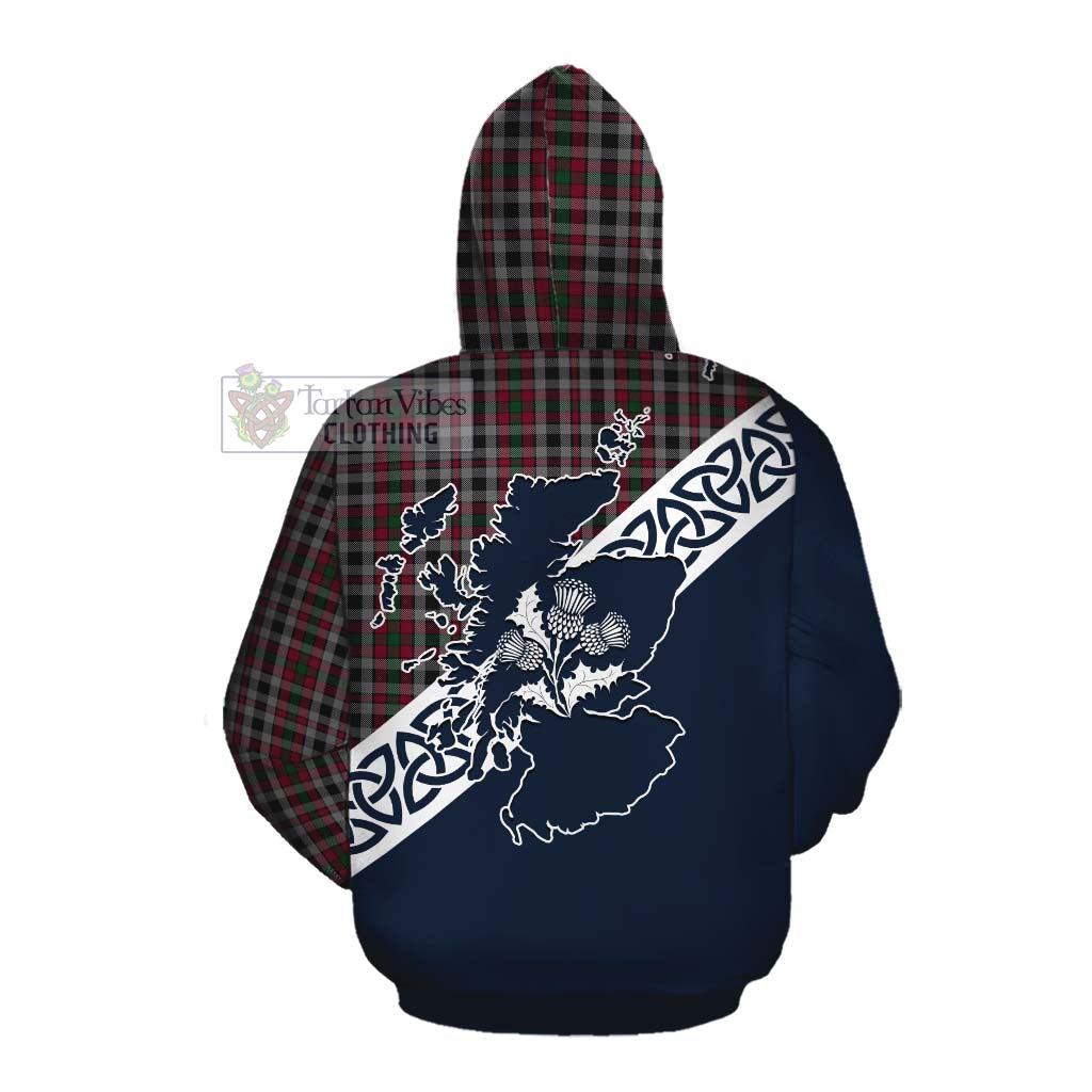 Borthwick Tartan Cotton Hoodie Featuring Thistle and Scotland Map Pullover Hoodie - Tartan Vibes Clothing