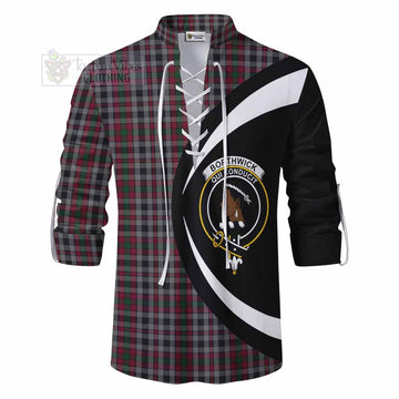 Borthwick Tartan Ghillie Kilt Shirt with Family Crest Circle Style - Tartan Vibes Clothing