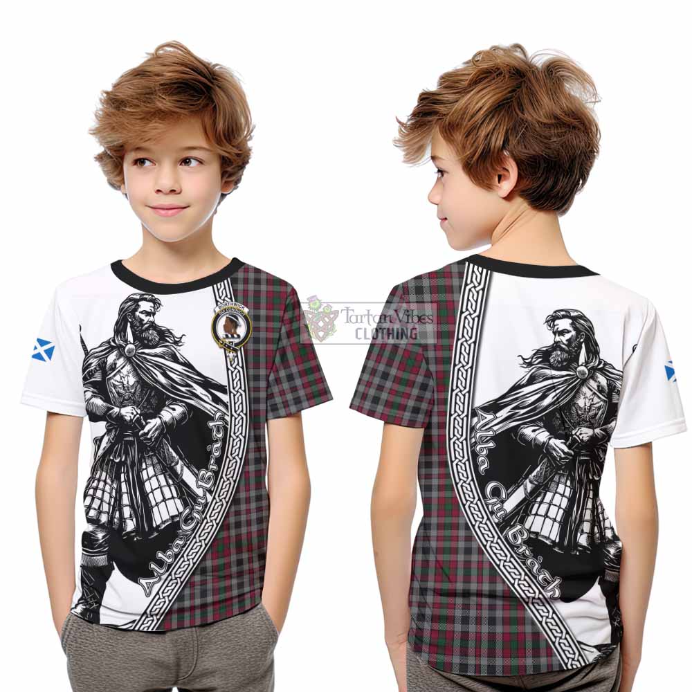Borthwick Tartan Clan Crest Kid T-Shirt with Highlander Warrior Celtic Style