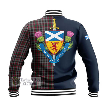 Borthwick Tartan Baseball Jacket Alba with Scottish Lion Royal Arm Half Style - Tartan Vibes Clothing