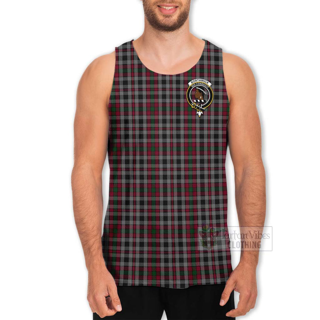 Borthwick Tartan Men's Tank Top with Family Crest Celtic Skull Style - Tartan Vibes Clothing