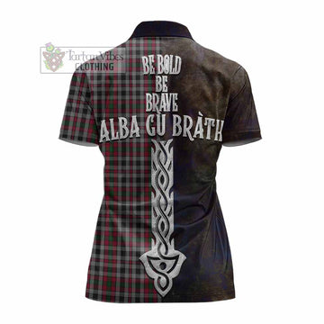 Tartan Vibes Clothing Borthwick Tartan Family Crest Women's Polo Shirt Alba Gu Brath Be Brave Lion Ancient Style