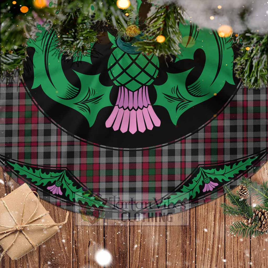 Tartan Vibes Clothing Borthwick Tartan Christmas Tree Skirt Scottish Thistle Style