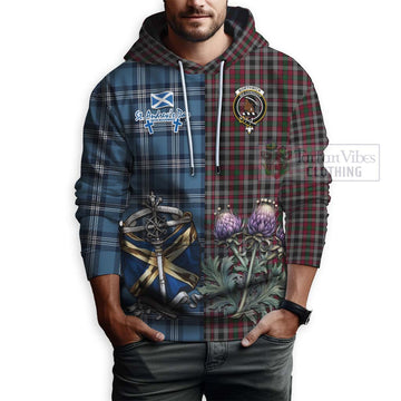 Borthwick Tartan Hoodie Happy St. Andrew's Day Half Tartan Style - Tartan Vibes Clothing