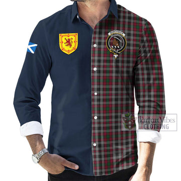 Tartan Vibes Clothing Borthwick Tartan Long Sleeve Button Shirt with Scottish Lion Royal Arm Half Style