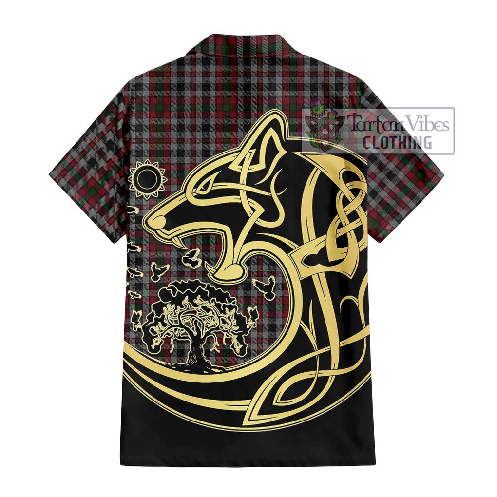 Borthwick Tartan Hawaiian Shirt with Family Crest Celtic Wolf Style - Tartan Vibes Clothing