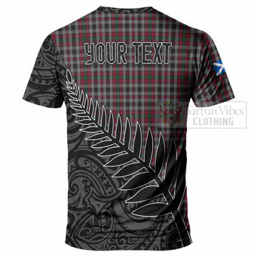 Borthwick Crest Tartan T-Shirt with New Zealand Silver Fern Half Style - Tartan Vibes Clothing