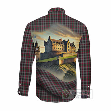 Tartan Vibes Clothing Borthwick Tartan Family Crest Long Sleeve Button Shirt with Scottish Ancient Castle Style