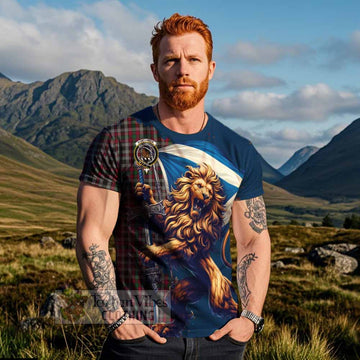 Borthwick Tartan Family Crest T-Shirt with Scottish Majestic Lion - Tartan Vibes Clothing