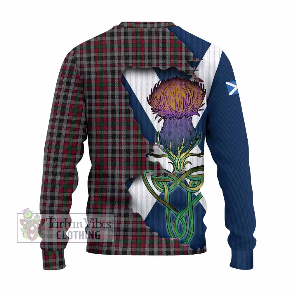 Tartan Vibes Clothing Borthwick Tartan Family Crest Knitted Sweater Scottish Thistle Celtic Inspired