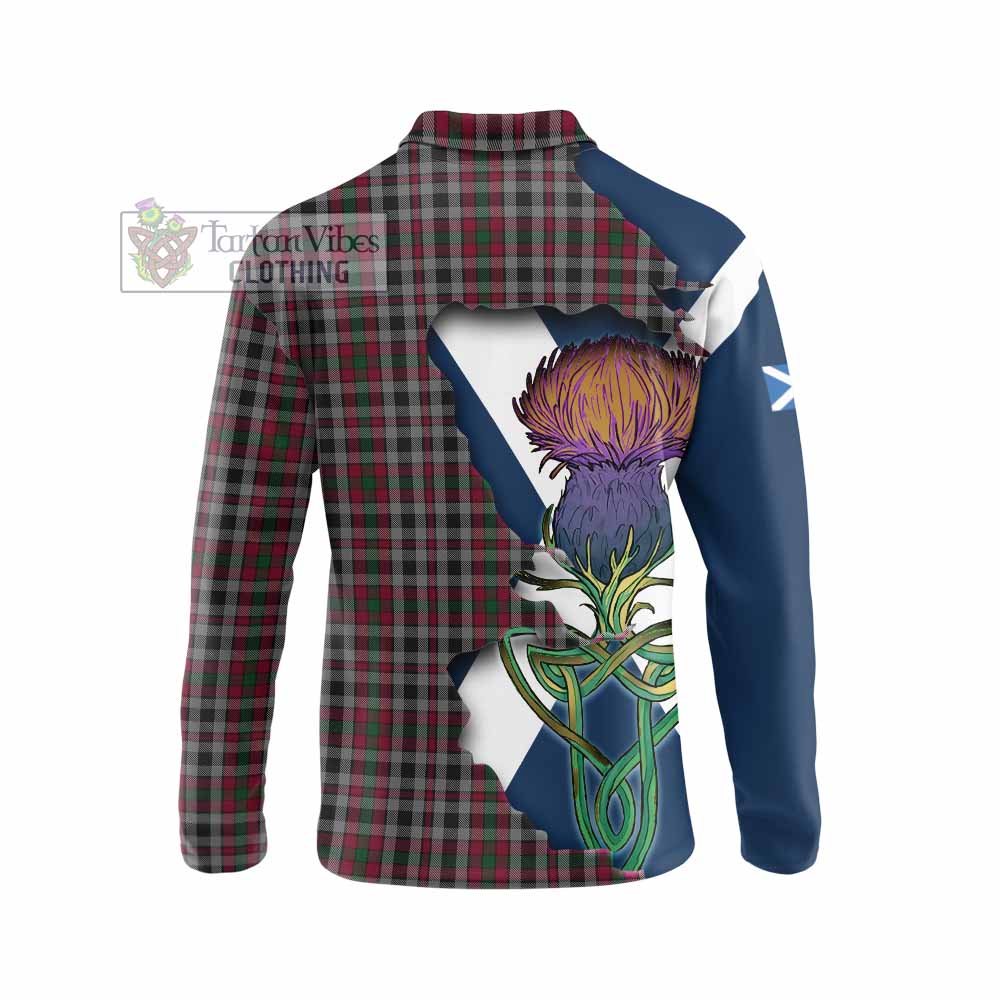 Tartan Vibes Clothing Borthwick Tartan Family Crest Long Sleeve Polo Shirt Scottish Thistle Celtic Inspired