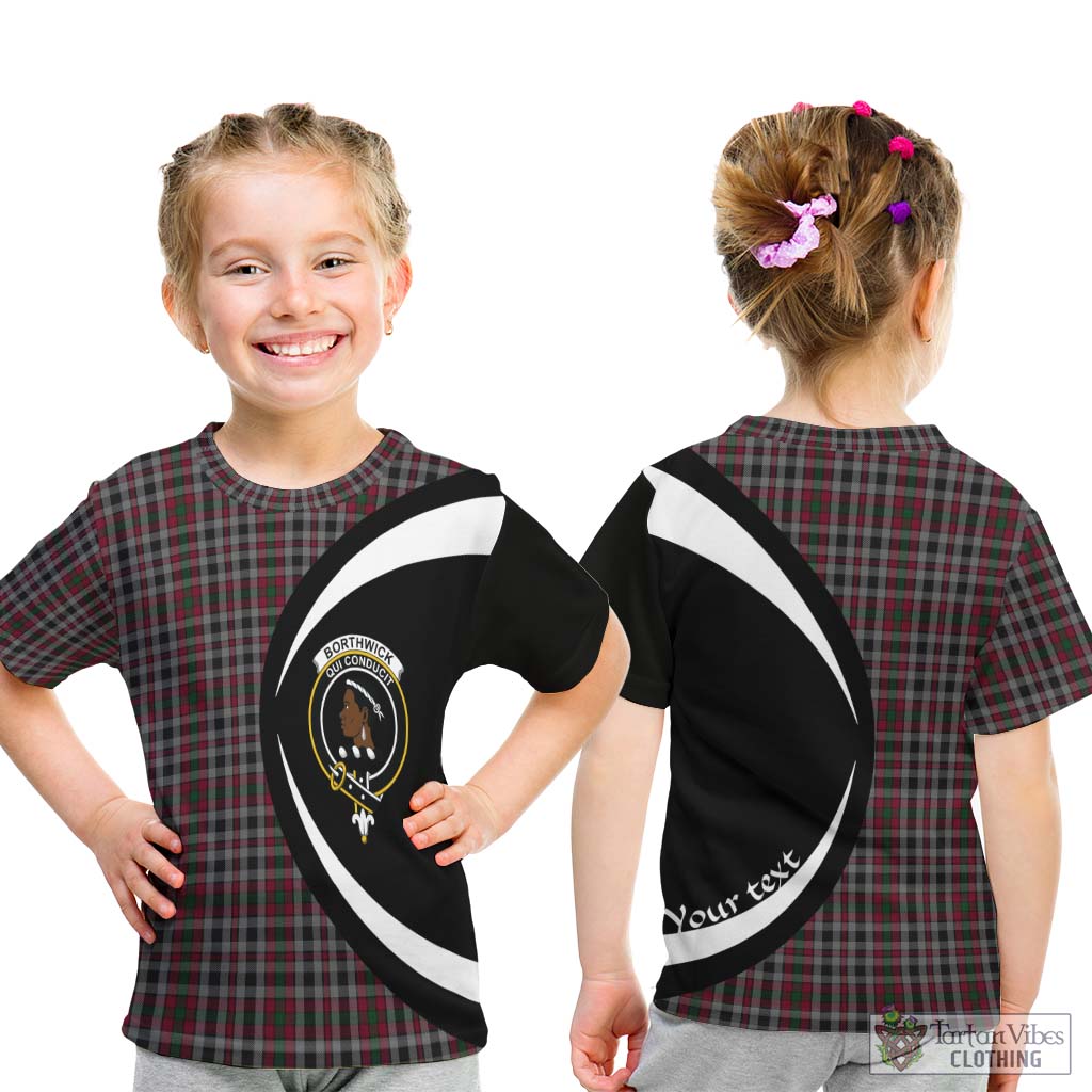 Borthwick Tartan Kid T-Shirt with Family Crest Circle Style - Tartan Vibes Clothing