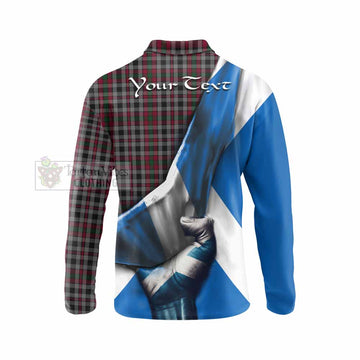 Borthwick Tartan Long Sleeve Polo Shirt with Family Crest Scotland Patriotic Style - Tartan Vibes Clothing