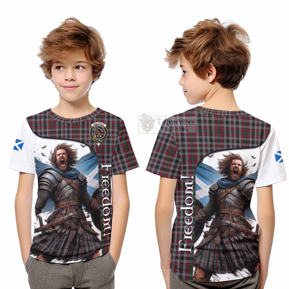 Tartan Vibes Clothing Borthwick Crest Tartan Kid T-Shirt Inspired by the Freedom of Scottish Warrior