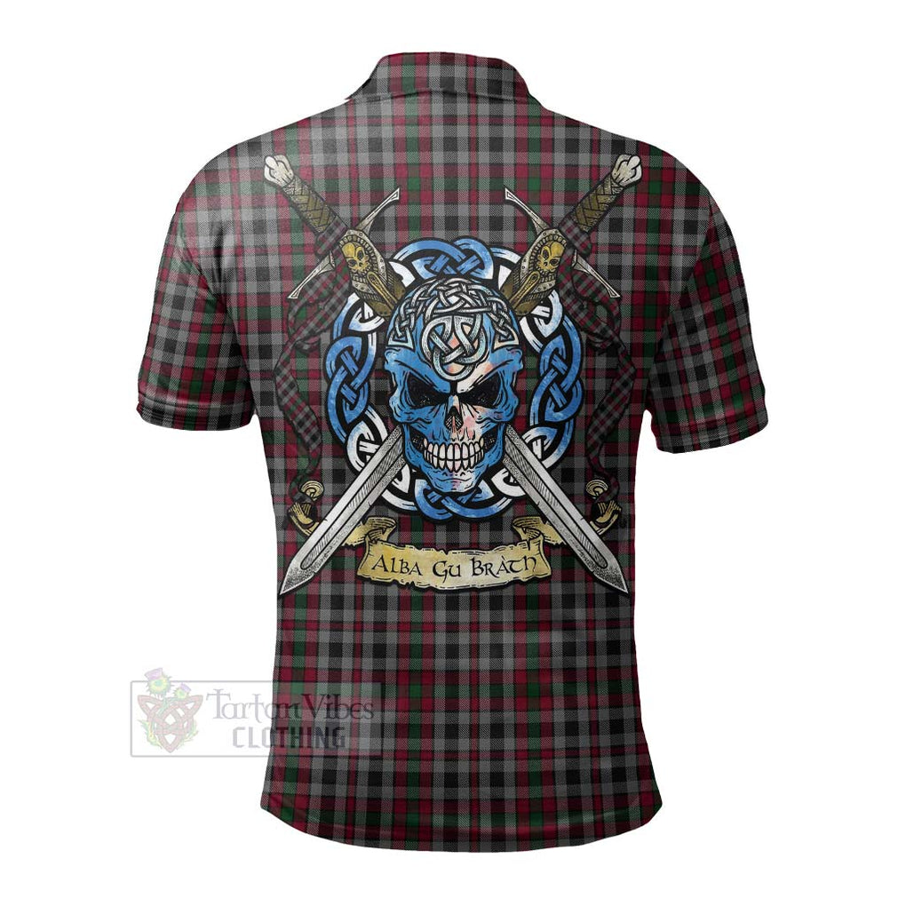 Borthwick Tartan Polo Shirt with Family Crest Celtic Skull Style - Tartan Vibes Clothing