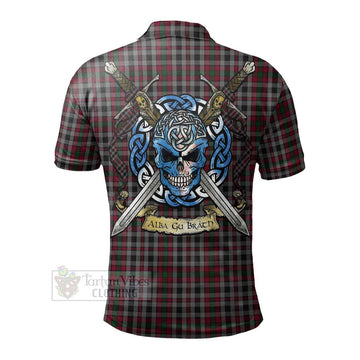 Tartan Vibes Clothing Borthwick Tartan Polo Shirt with Family Crest Celtic Skull Style