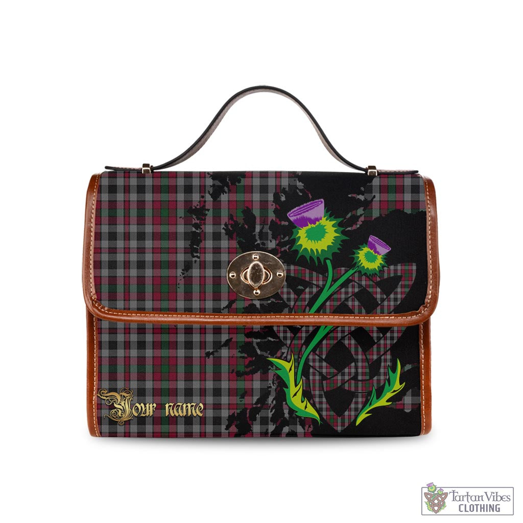 Tartan Vibes Clothing Borthwick Tartan Waterproof Canvas Bag with Scotland Map and Thistle Celtic Accents