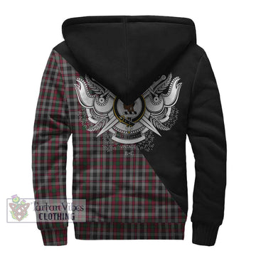 Borthwick Tartan Sherpa Hoodie with Family Crest and Military Logo Style - Tartan Vibes Clothing