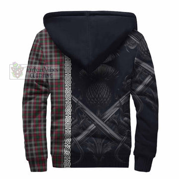 Borthwick Tartan Sherpa Hoodie with Family Crest Cross Sword Thistle Celtic Vibes - Tartan Vibes Clothing
