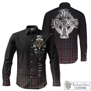 Tartan Vibes Clothing Borthwick Tartan Long Sleeve Button Up Featuring Alba Gu Brath Family Crest Celtic Inspired