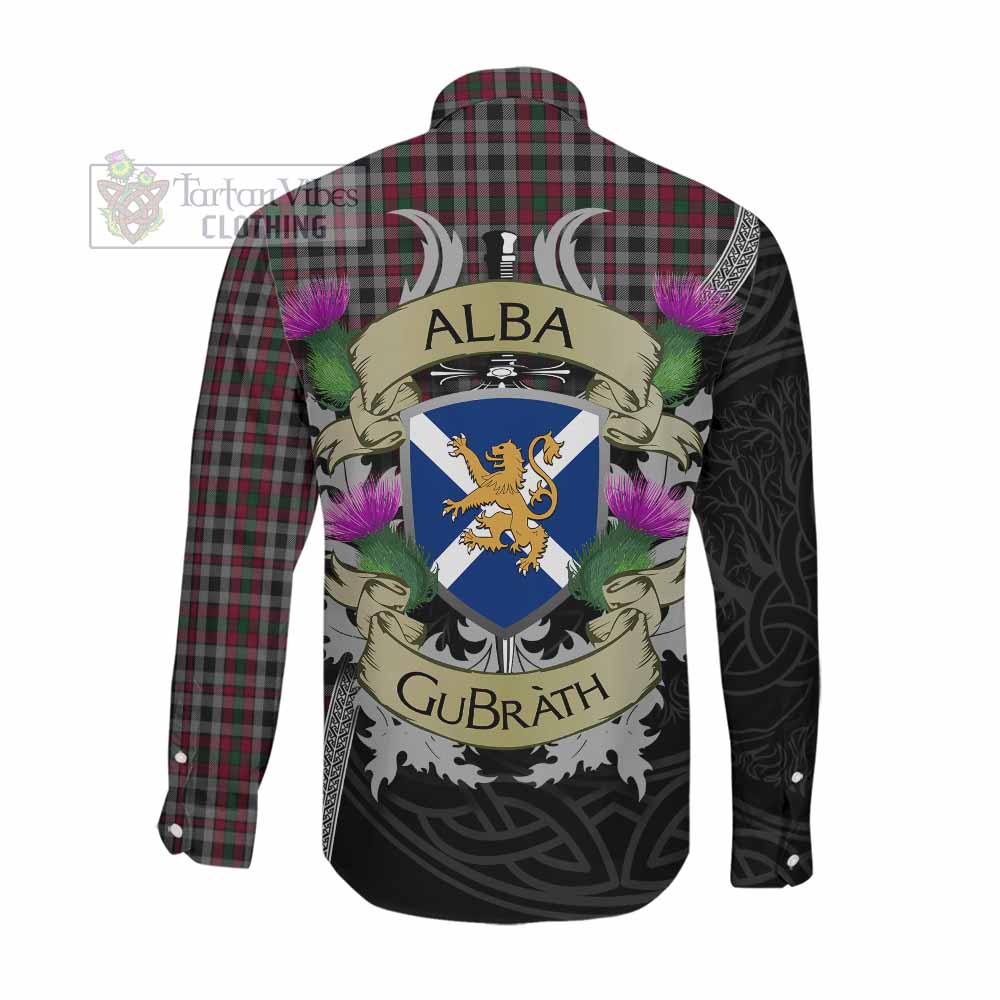 Borthwick Tartan Family Crest Long Sleeve Button Shirt Lion Rampant Royal Thistle Shield Celtic Inspired Men's Shirt - Tartan Vibes Clothing