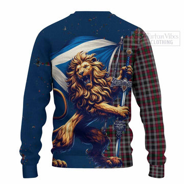 Borthwick Tartan Family Crest Knitted Sweater with Scottish Majestic Lion - Tartan Vibes Clothing