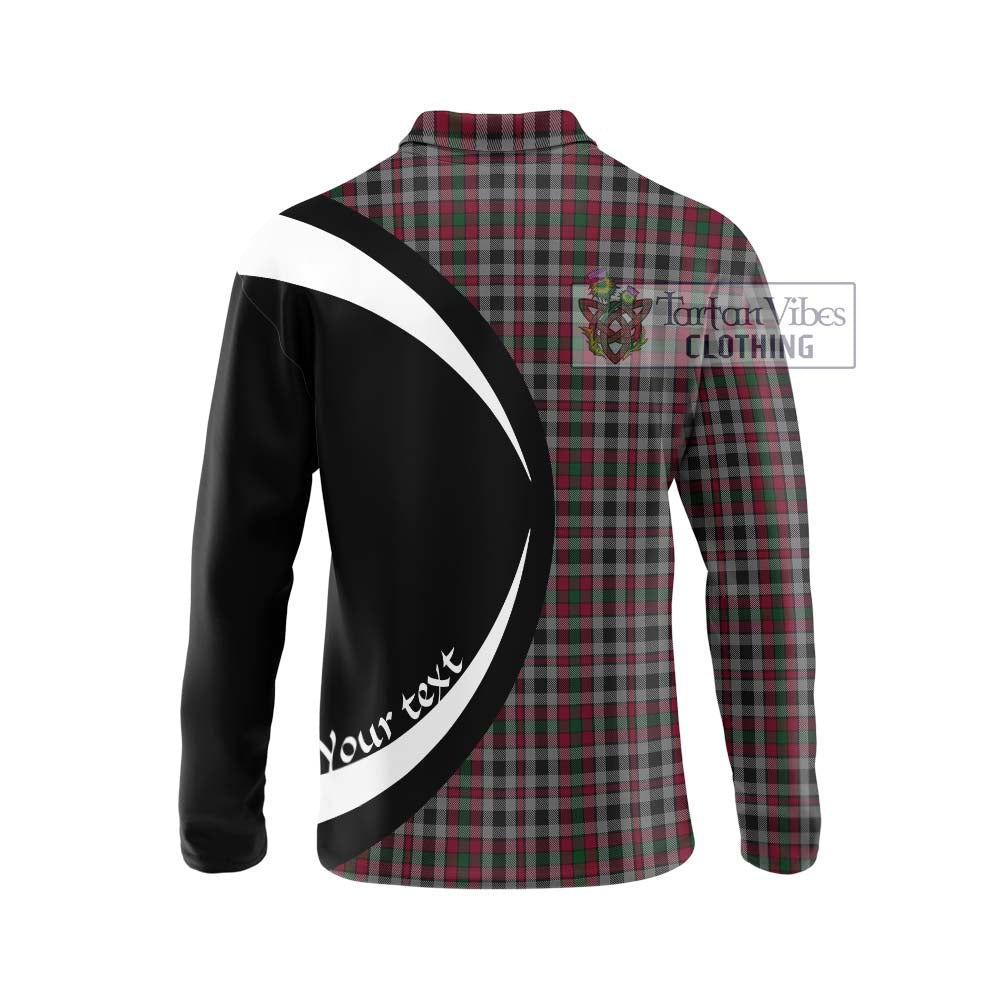 Borthwick Tartan Long Sleeve Polo Shirt with Family Crest Circle Style - Tartan Vibes Clothing