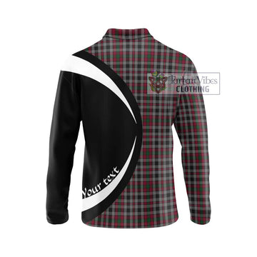 Borthwick Tartan Long Sleeve Polo Shirt with Family Crest Circle Style - Tartan Vibes Clothing