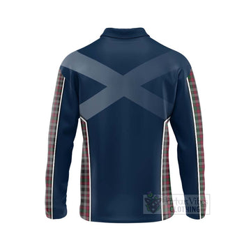Tartan Vibes Clothing Borthwick Tartan Long Sleeve Polo Shirt with Family Crest and Scottish Thistle Vibes Sport Style