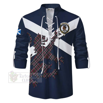 Borthwick Tartan Lion Rampant Ghillie Kilt Shirt Proudly Display Your Heritage with Alba Gu Brath and Clan Name - Tartan Vibes Clothing
