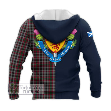 Borthwick Tartan Knitted Hoodie Alba with Scottish Lion Royal Arm Half Style - Tartan Vibes Clothing