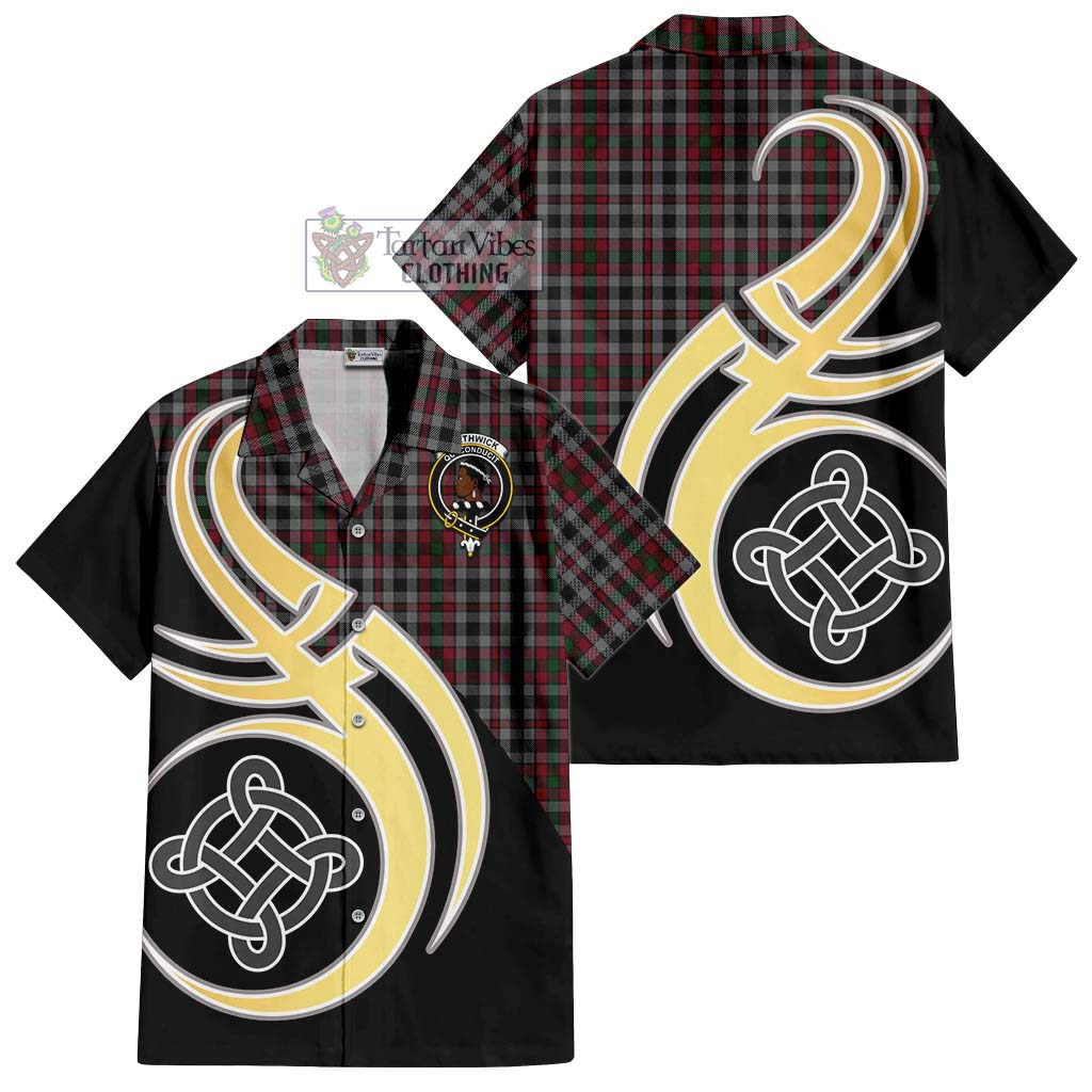 Borthwick Tartan Hawaiian Shirt with Family Crest and Celtic Symbol Style - Tartan Vibes Clothing