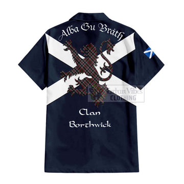 Borthwick Tartan Lion Rampant Hawaiian Shirt Proudly Display Your Heritage with Alba Gu Brath and Clan Name - Tartan Vibes Clothing