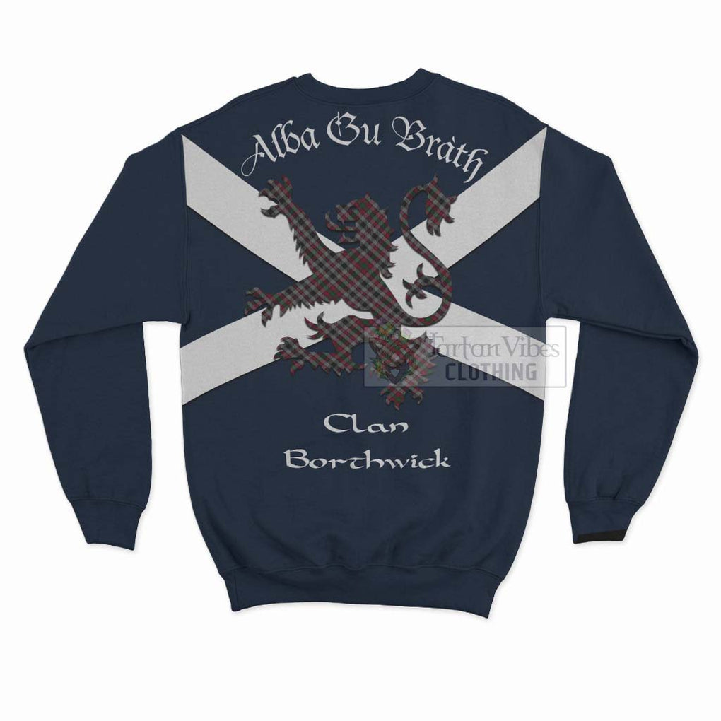 Borthwick Tartan Lion Rampant Sweatshirt Proudly Display Your Heritage with Alba Gu Brath and Clan Name - Tartan Vibes Clothing
