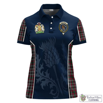 Borthwick Tartan Women's Polo Shirt with Family Crest and Scottish Thistle Vibes Sport Style - Tartan Vibes Clothing