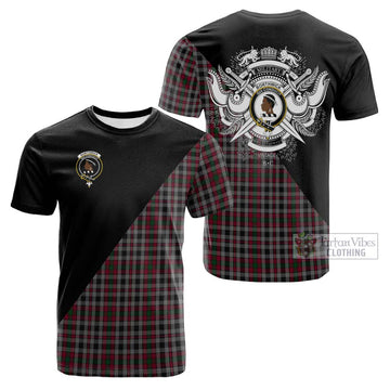 Tartan Vibes Clothing Borthwick Tartan Cotton T-shirt with Family Crest and Military Logo Style