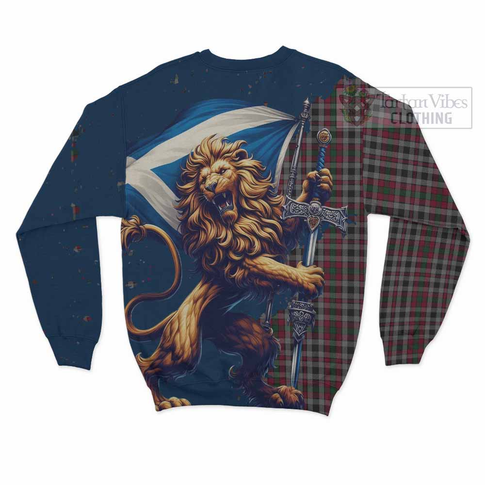 Tartan Vibes Clothing Borthwick Tartan Family Crest Sweatshirt with Scottish Majestic Lion