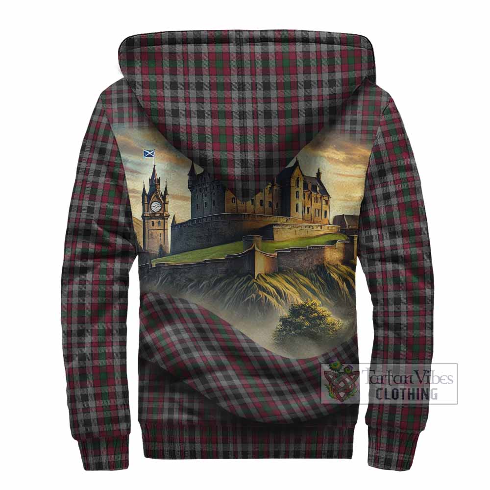 Borthwick Tartan Family Crest Sherpa Hoodie with Scottish Ancient Castle Style - Tartan Vibes Clothing