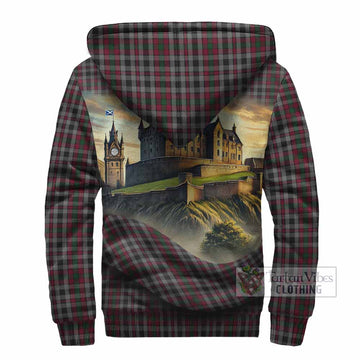 Borthwick Tartan Family Crest Sherpa Hoodie with Scottish Ancient Castle Style - Tartan Vibes Clothing