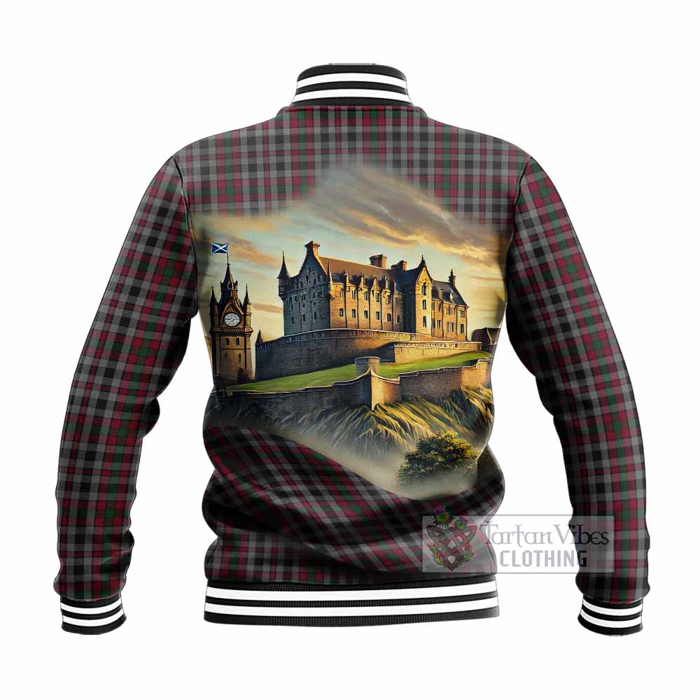 Borthwick Tartan Family Crest Baseball Jacket with Scottish Ancient Castle Style - Tartan Vibes Clothing