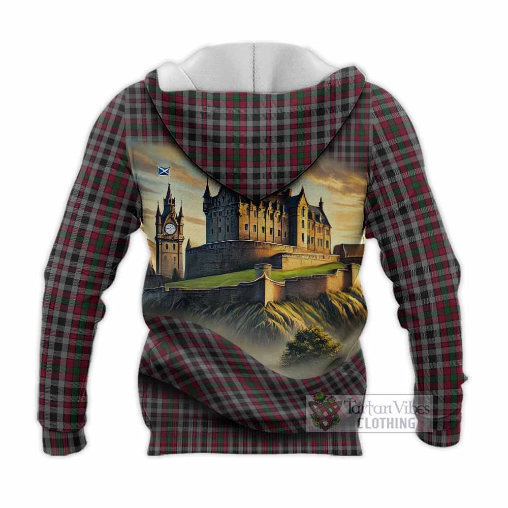Borthwick Tartan Family Crest Knitted Hoodie with Scottish Ancient Castle Style - Tartan Vibes Clothing